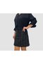 Tweed Fabric Black Mini Length Bell Model Lined Skirt