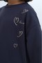 Girl's Striped Heart Embroidered Dress - 4