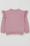Girl's Sweatshirt with Floral Embroidery Detail on the Shoulders, Flower Printed 2-6 Years Old, Dried Rose - 5