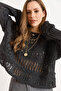 Women's Smoked Tiny Pompom Lace-Like Knit Cotton Knitwear Blouse Blz-19002336 - 5