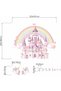 Rainbow Castle Wall Stickers for Girls - Peel and Stick Unicorn Fairy Tale Wall Decals - 4