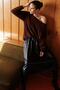 6991 Women's Boat Neck Soft Textured Sweater Brown - 5
