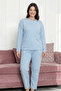 Cotton Thick Winter 2 Thread Count Fleece-Lined Long Sleeve Knitted Pajamas Set - 2