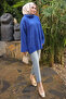 Cobalt Blue Turtleneck Casual Angora Soft Knitwear Sweater - 4