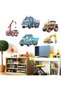 Car Wall Stickers for Boys Bedroom - Peel and Stick Kids Truck Construction Tractor - 3