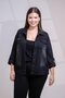 Large Size Pocketed Epaulettes Denim Jacket Black - 7