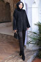 Black Turtleneck Casual Angora Soft Knitwear Tunic - 2