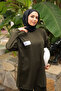 Khaki Embroidered Tunic and Pants Set - 4