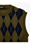 Bicycle collar baklava patterned knit sweater - 5