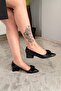 Women's Mila Black Crocodile Bow 3.5 cm Block Heel Stiletto / Shoes - 5