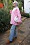 Pink Crew Neck Oversized Sleeve Combed Cotton Sweat - 4