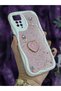 Redmi Note 11 Pro/Note 12 Pro 4g Compatible Heart-Shaped Pink Glitter Pearl and Ribbon Detailed Phone Case - 4
