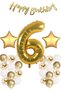 Party Gold Number Foil Balloon Star Balloon Birthday Set