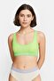 Women Band Logo Non Padded Bralette, Green