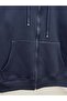 Deletta Hooded Zippered Kangaroo Pocket Three-String Cardigan-Ci2008 Black - 3
