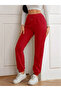 Unisex Red Elasticated Joggers 100% Cotton 3 Thread - 3