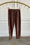 Elastic Waist Velvet Skinny Pants - 2