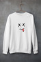سويت شيرت قطني بأكمام طويلة مطبوع عليه وجه مبتسم مبطن بالصوف NISEX SWEATSHIRT