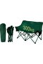 Twin Foldable Camping Chair - Double Loveseat, 300kg Capacity, 600D Oxford, Green