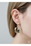 Black Cats in Love in the Tulip Garden with Star Nails Earrings