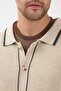 Loix Men's Beige Cotton Blend Thessaloniki Knitted Cardigan with Pocket Pockets - 4