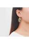 Vintage Earrings with Green and Purple Enamel and Pearl Rose Motif - 3