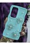 Samsung Galaxy S24 Ultra Compatible Water Green Pearl & Tulle Floral Stylish Phone Case