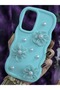 Samsung Galaxy A56 Compatible Water Green Pearl & Tulle Floral Stylish Phone Case - 3