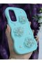 Samsung Galaxy S23 Fe Compatible Water Green Pearl & Tulle Floral Stylish Phone Case - 4