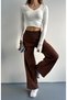 Limited Edition Cream Color Premium Yarn Knitwear Knit Pants - 2