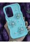 Samsung Galaxy S25 Ultra Compatible Water Green Pearl & Tulle Floral Stylish Phone Case