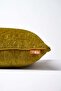 Pistachio Green Plain Chenille Textured Throw Pillow Cover with Piping Detail - 2