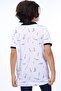 Boy's Printed Polo Neck Buttoned Short Sleeve T-Shirt - 3