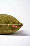 Green Plain Chenille Textured Cushion Cover with Piping Detail - 2