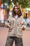 Beige Color Floral Embroidered Jacket - 4