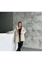 Hooded Double Pocket Zippered Inside Plush Fur Outside Bondit Fabric Women's Trench Coat Women's Coat - 4