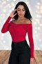 Boat Neck Low-Cut Flexible Fabric Women's Blouse 10125 - 7
