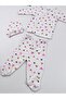 3-Piece Heart Patterned Beret Baby Girl Newborn Bodysuit Set - 6