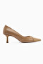 Elly Beige Women's Thin Heeled Shoes - 4