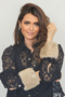 Plush Faux Fur Oversleeve Fluffy Cuff Wristband - Vegan Mink Light Earth - 5