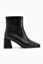 Margot Genuine Leather Black Blunt Toe Heeled Women's Boots - 4