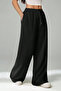 Women's Black High-Waisted Wide-Leg Relaxed Pants - 2