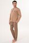 Mecit 2998 Brown Thessaloniki Fabric Winter Men's Pajama Set - 3