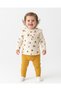 Baby Girl Lale Printed Ribbed Fabric, Corded Fabric Stylish Leggings Bottom and Top Baby Set L 6-24 Months L Transitional