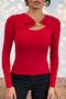 Stylish Body Blouse with Low-Cut Chest and Metal Ring Detail 10131 - 5