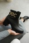 Women's Zippered Buckle Detailed Daily Use Short Heeled Boots Shoes - 5