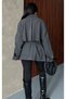 Women's Oversized Button Belted Double-Breasted Collar Cashmere Dark Gray - 6