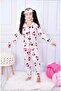 Pjkö M.Mause Patterned Pink Long Sleeve Buttoned Front Girls' Pajama Set 4-12 Years 570U