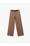 Wide Leg Fabric Pants with Pockets and Belt - 3