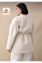 Women's Buttoned Waist Elasticated Gathered Cashmere - 4